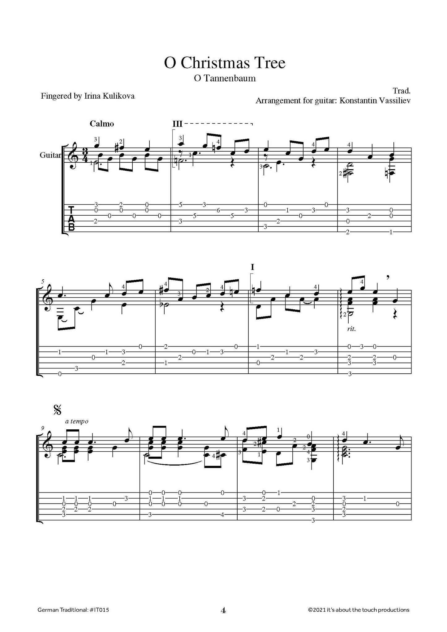 O Christmas Tree - with tab